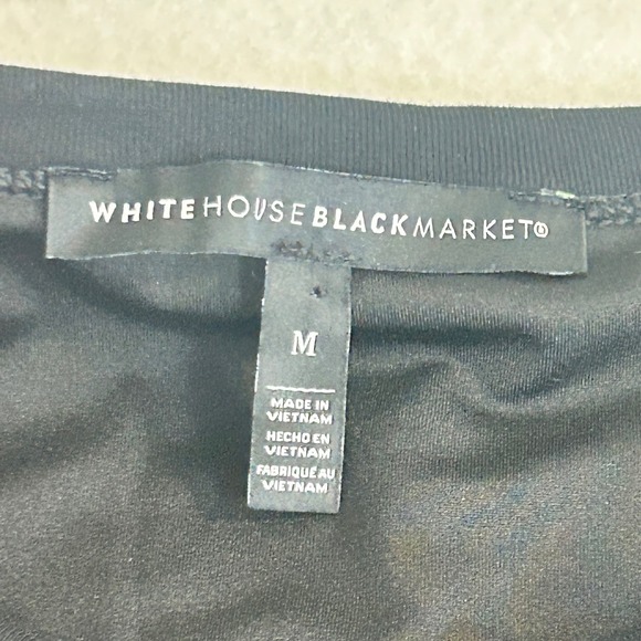 White House Black Market Metallic Striped Ruched Dress Blue Black Silver Mens M - Picture 2 of 10